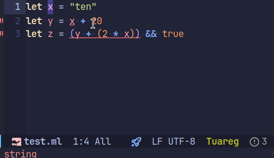 An IDE session with Merlin